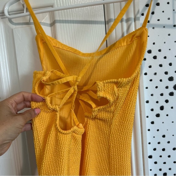 Urban Outfitters Orange Knit Tyra Strappy Back Sleeveless Mini Dress XS - Picture 3 of 9